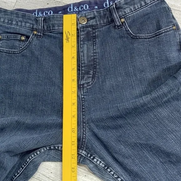 D & Co Womens Denim Jeans 12 Stretch Bootcut Medium Wash Outdoor Casual - Picture 12 of 16